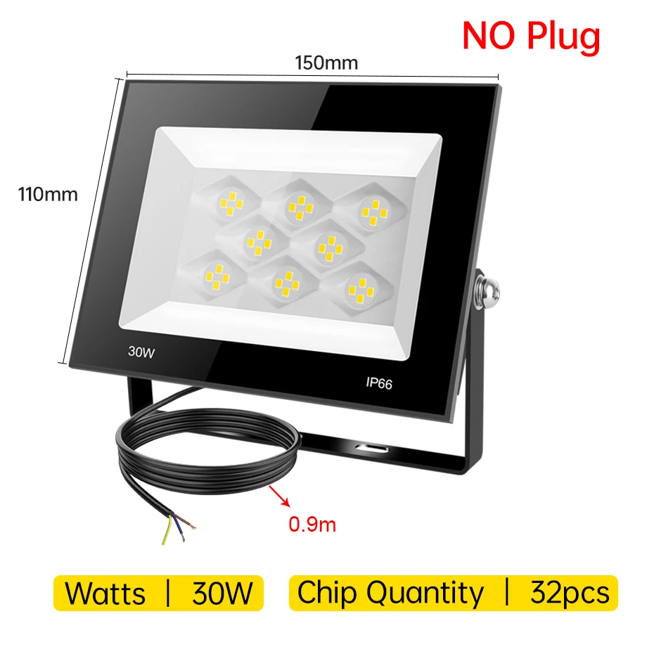LED Flood Light 100W 60W 30W AC220V Reflector Outdoor Spotlight Street Light Led Exterior Wall Lamp Garden Street Lighting Decor