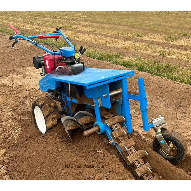 Mesin Penggali Pertanian Otomatis Mesin Penggali Parit Batu Rantai Tunggal dan Rantai Ganda