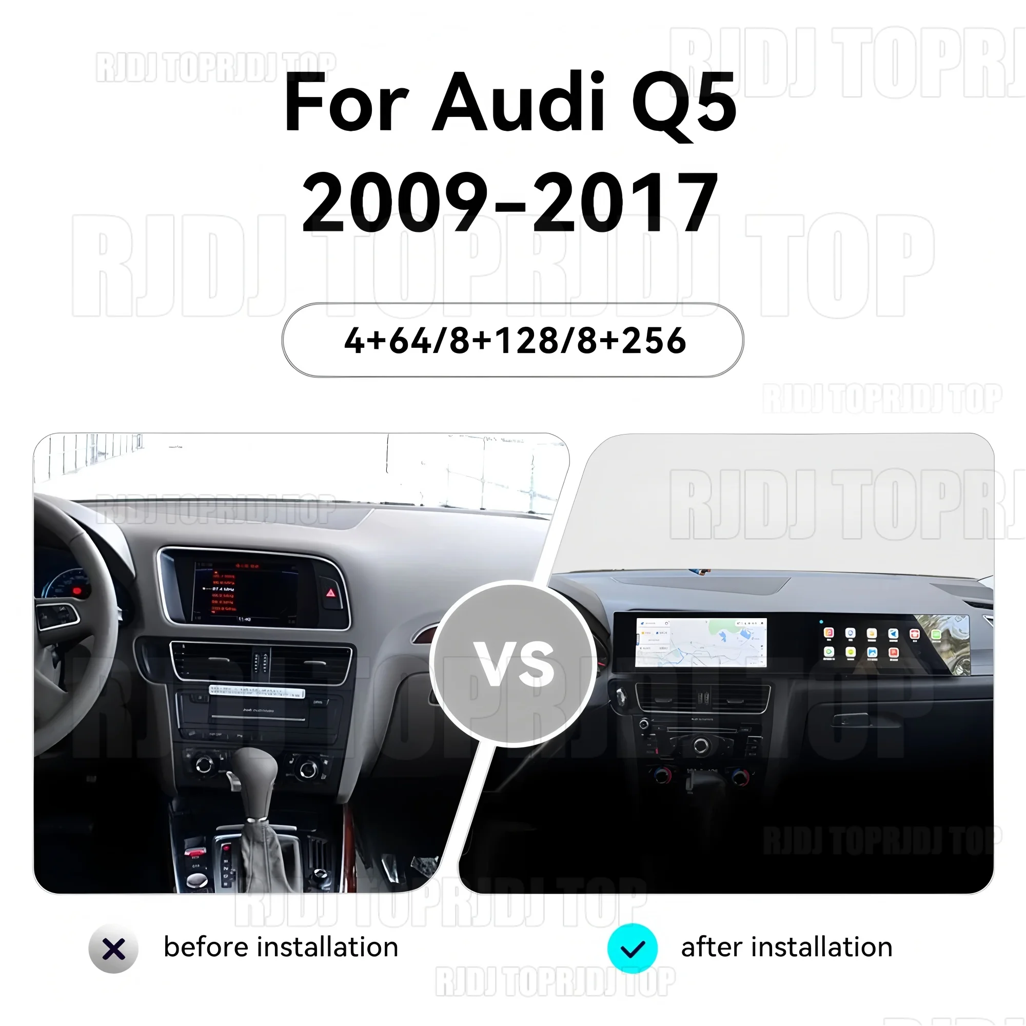 21inch DUAL Screen Car Radio GPS Navigation Multimedia Video Player For Audi Q5 A5 2009-2017 Stereo CarPlay Android Auto Stereo