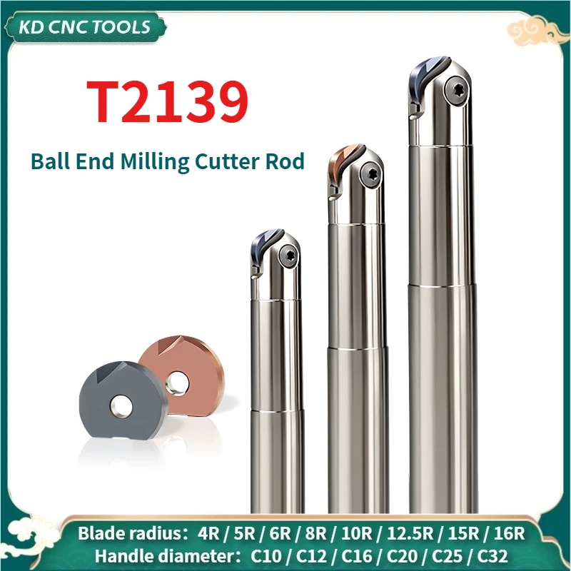 CNC Spherical Precision Milling Cutter Holder Milling Cutter Rod T2139-4R/5R/6R/8R/10R/12.5R/15R/16R Cutter Arbor Use For P3200