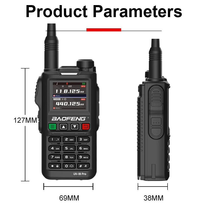 BAOFENG New UV-18 PRO (UV-18H) GPS Walkie Talkie Multi-Band Wireless Copy Frequency Can Type-C Charging Long Range Two Way Radio