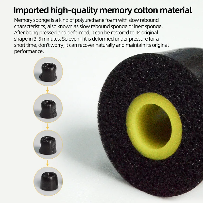  KZ T400 Reduced Tooth Tone Memory Cotton Earplugs Memory Sponge Sleeve Into Earphone Type Headphones FoamTips for CASTOR PRO view 4