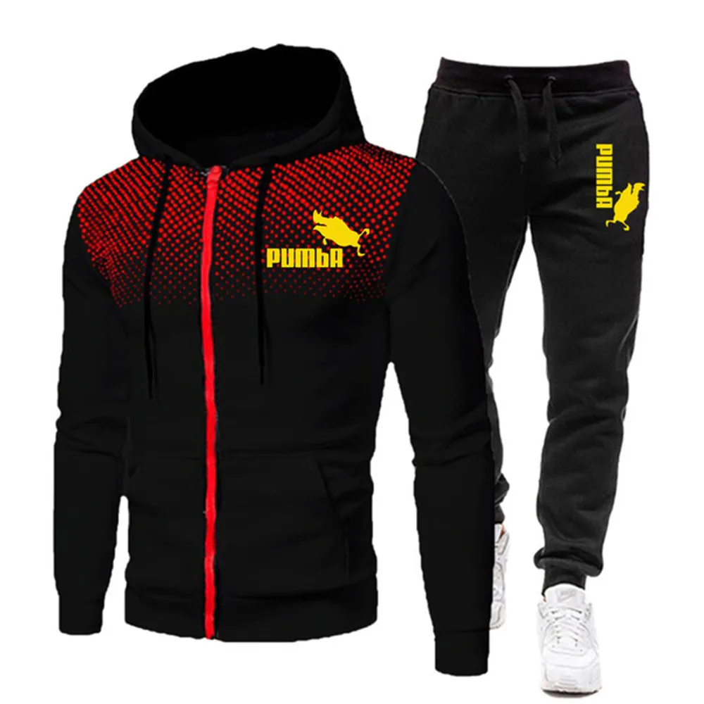 2024 new Men\'s Autumn Winter Sets Zipper Hoodie+Pants Pieces Casual Tracksuit Male Sportswear Gym Brand Clothing Sweat Suit