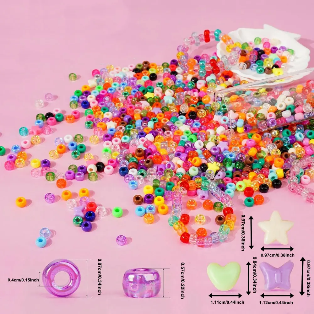 200/1000 قطعة مزيج الألوان الاكريليك الخرز الزخرفية ، DIY بها بنفسك صنع المجوهرات الملحقات ، عيد الحب ، عيد الشكر ، هدايا عيد الميلاد