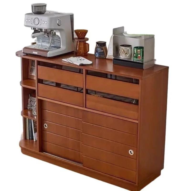 

boxwood dining side cabinet Solid wood storage cabinet Small apartment with drawers Living room tea side cabinet