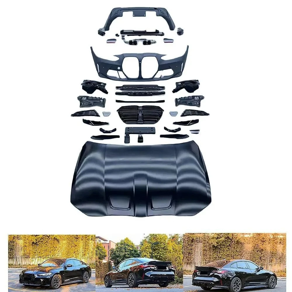 For 4 Series G26 Upgrade M4 21-23 Front Rear Bumper Side Skirt Exhaust Spoiler Headlights Widebody Sports BodyKit Factory