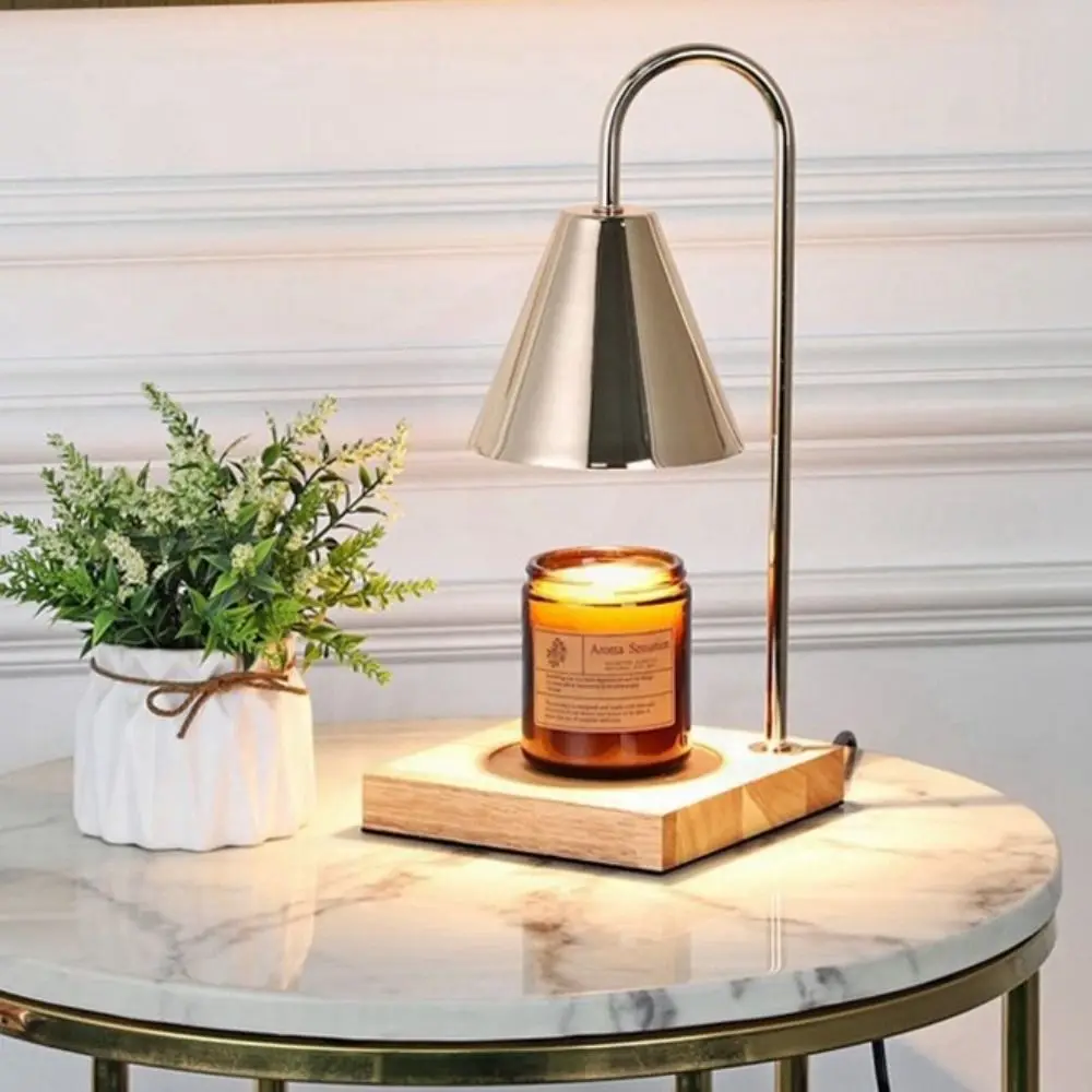 Aroma Diffuser Candle Warmer Lamp Aromatherapy Solid Wood Base Candle Heating Lamp Desk Lamp EU Plug Candle Melt Warmer
