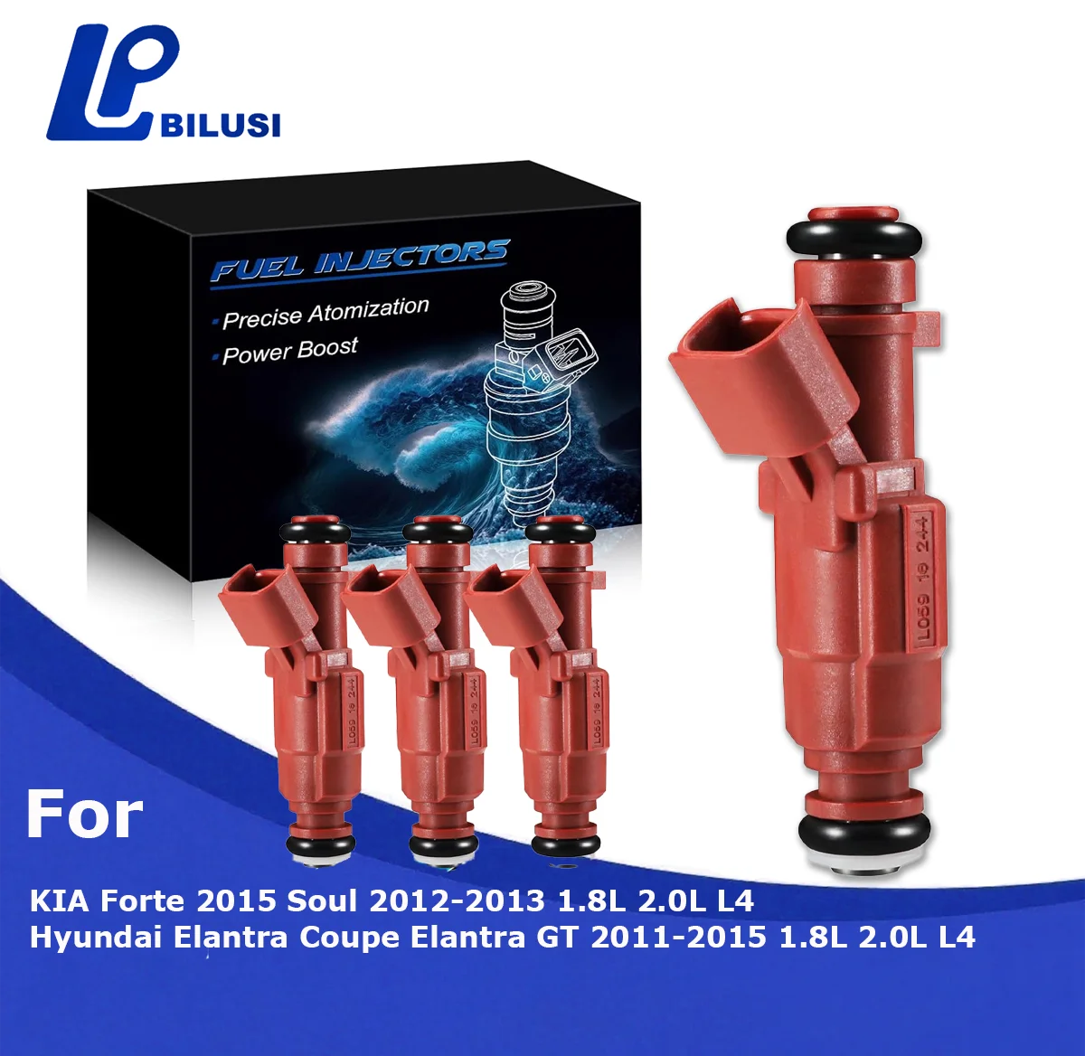 

Bilusi Fuel Injectors for Hyundai Elantra 2011-2015 for Kia Forte Soul 2012-2015 1.8L 2.0L L4 OE 35310-2E000 FJ1182 842-12375