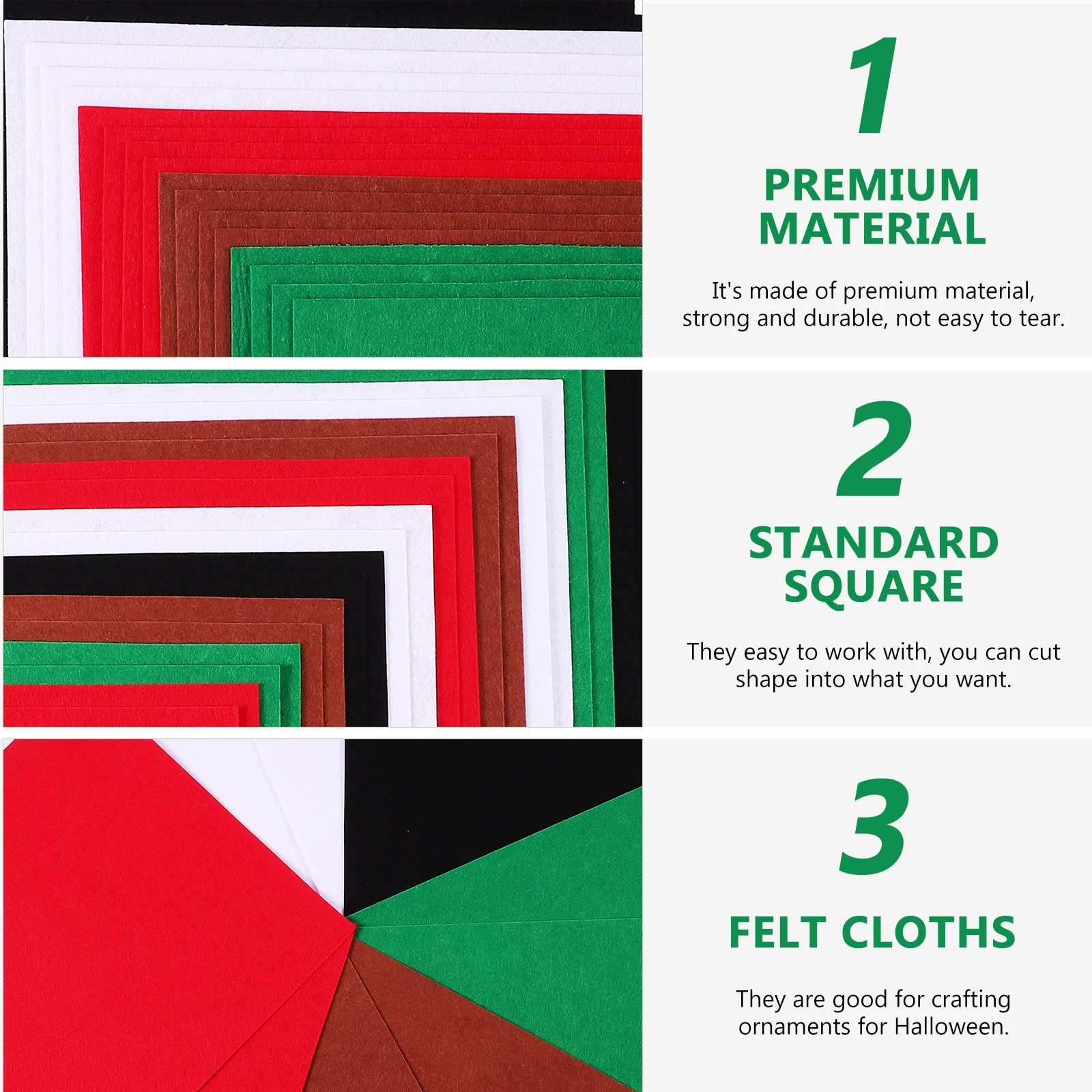 

20pcs Colorful Felt Cloth Sheets Sewing Patchwork Christmas Decor Kindergarten DIY Crafts Nonwoven Fabric for Kids Durable Easy