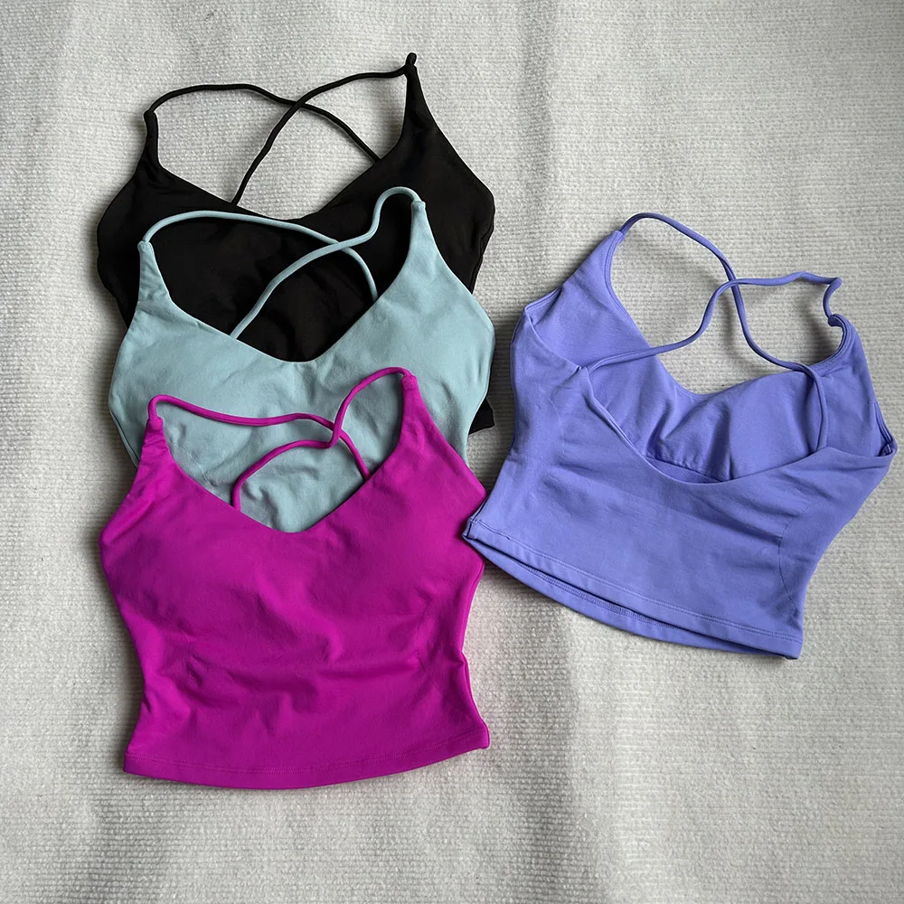 

Женский бесшовный высокоэластичный укороченный топ DFyoga Impact — спортивный бюстгальтер для тренировок с вырезом сзади для йоги/тренажерного зала, дышащий