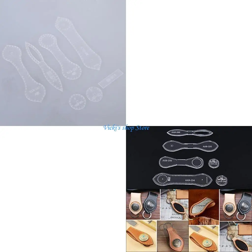4 نوع قالب أكريليك واضح أكريليك طقطق استنسل لجلد ولاعة السجائر DIY بها بنفسك الحرفية نمط الجلود صنع الحرفية #1