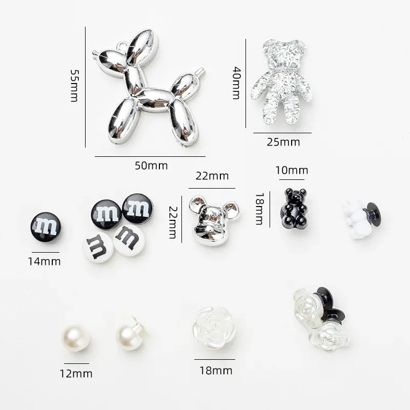 Shoe Charms DIY Cute Transparent Bear Detachable Decoration Buckle for Hole Shoe Charm Accessories Kids Girls Gift