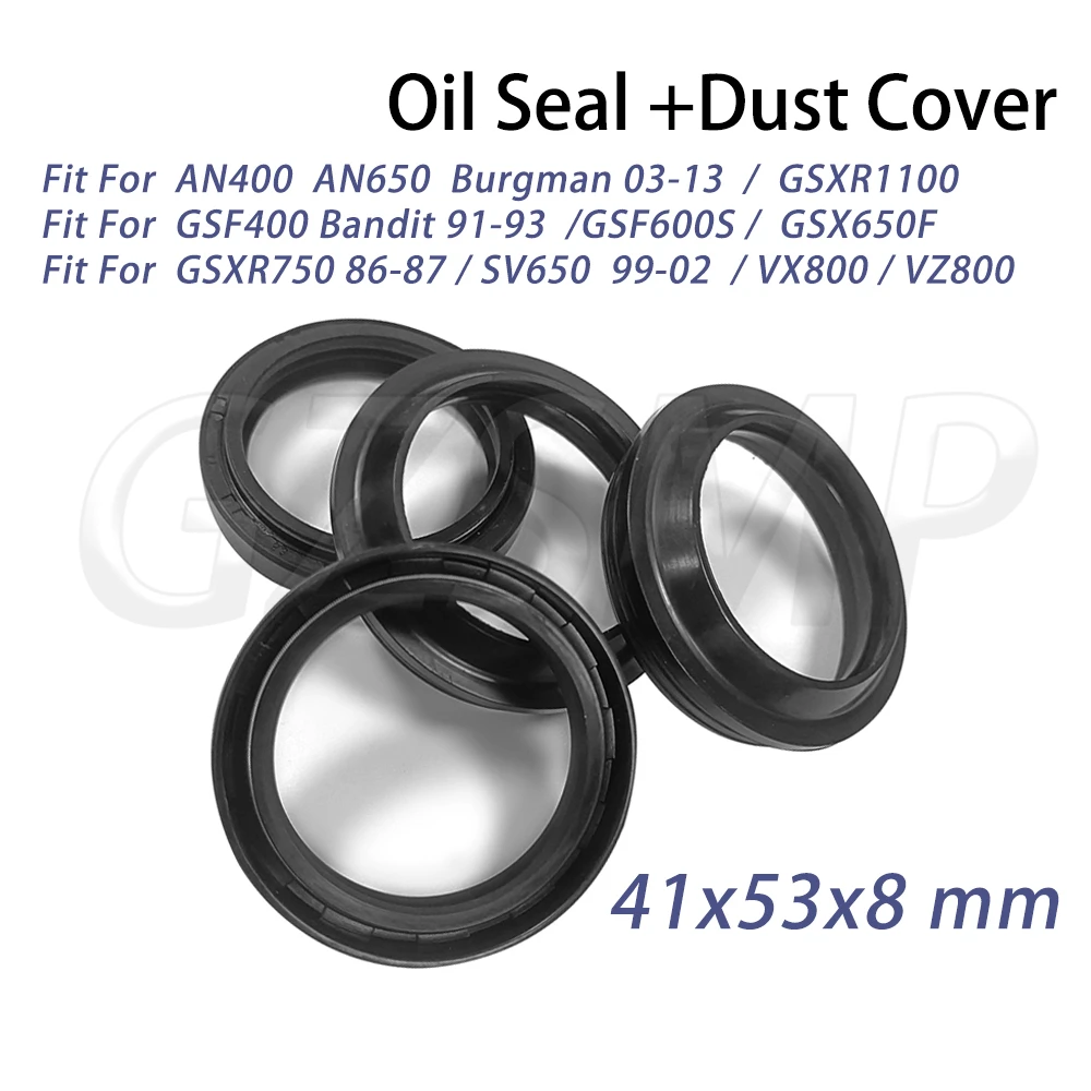 41x53x8 Motorcycle Front Fork Oil Seal Dust Seal Fit For SV650 1999-2002 VZ800 AN250 AN650 GSF650