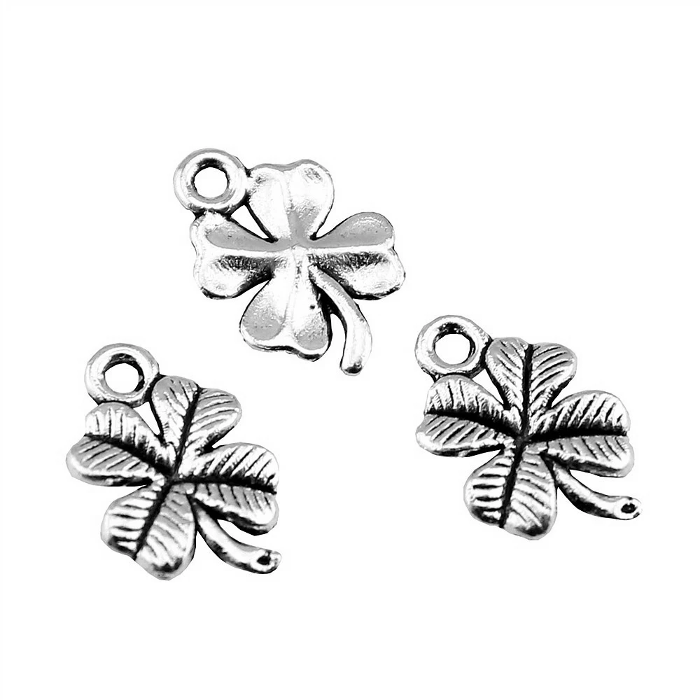 WYSIWYG 20pcs 17x11mm 3 Colors Lucky Irish Four Leaf Clover Charms DIY Handmade Jewelry Pendant