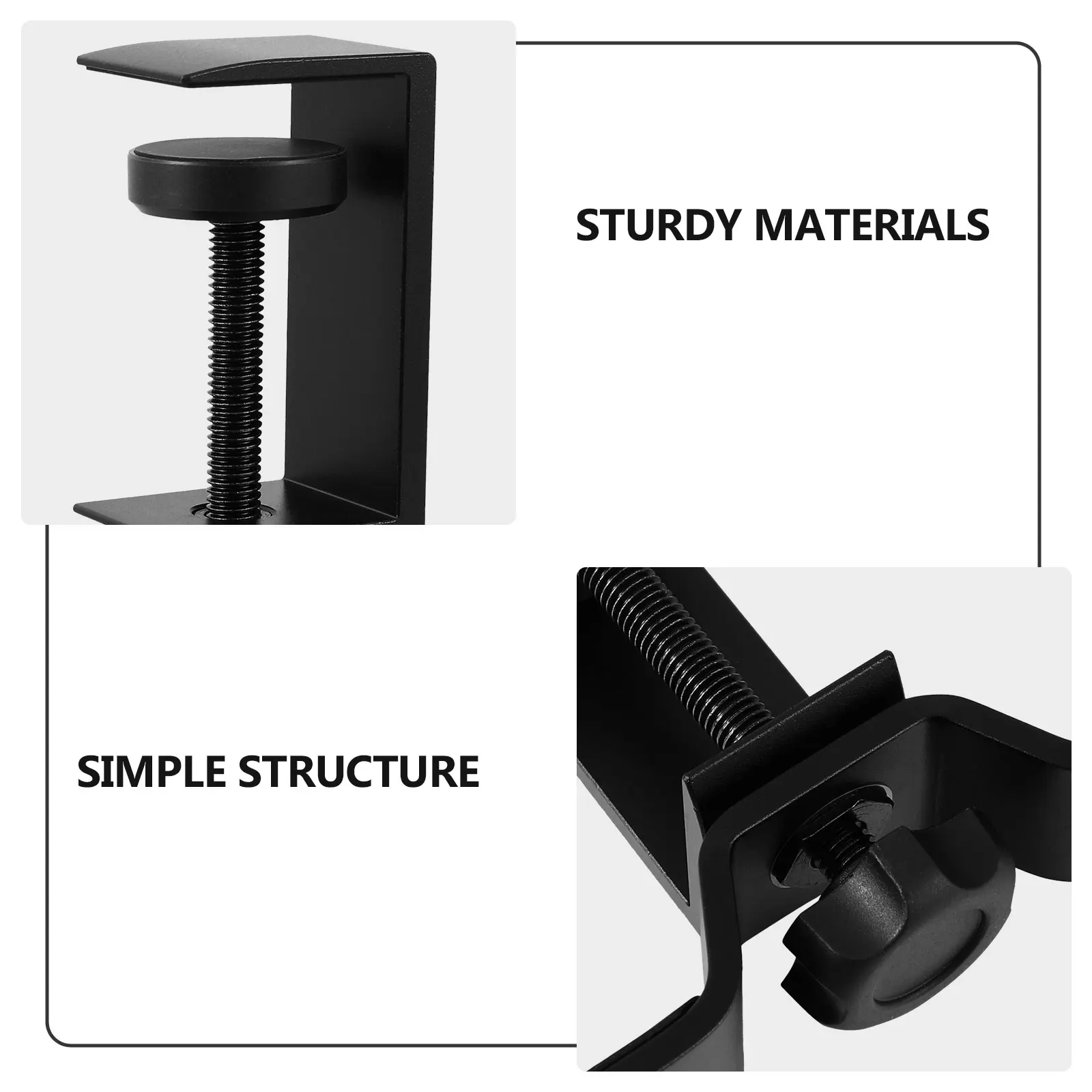 

Dual Headphone Holder 360 Degrees Rotatable Under Desk Hook Clamp Mount Wear Resistant Long Lasting Surface Anodizing