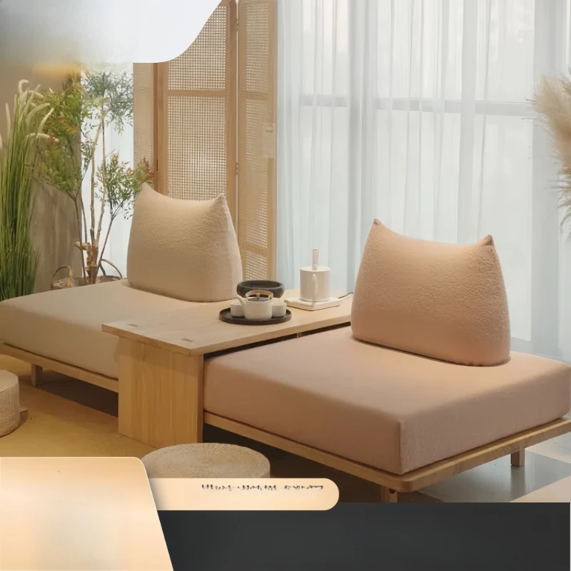 

Tumbler folding retractable sofa simple high-value furniture solid wood ash combination ins style