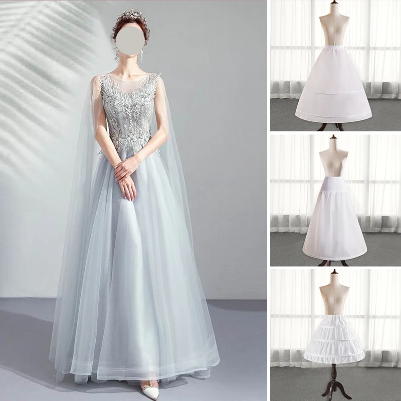 Wedding Dresses For Woman Petticoat Long Crinoline For Quince Years Dress Pettill With Hoops Pleated Skirt Cosplay Accessories