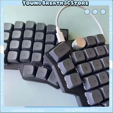 Borne Corne 4&times;6 Layout 2Knobs Split Keyboard VIAL58 Ergonomics Hot-swap Mechanical Keyboard QMK Vial Wired Custom Gamer Keyboard