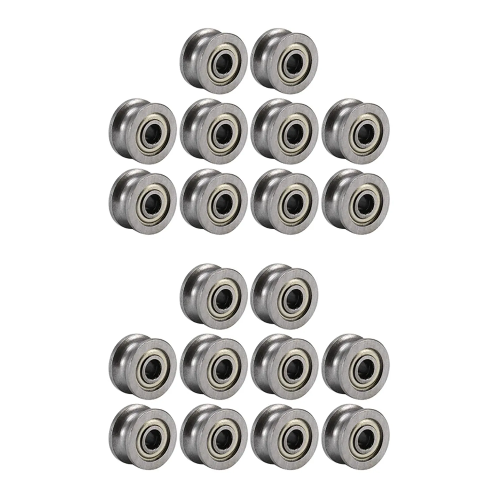 

20Pcs U Groove Bearing U624ZZ Carbon Steel Durable V Groove Ball Bearing Pulley for Rail Track Linear Motion Systems