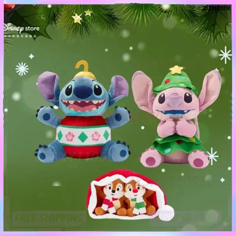 

2025 【In Stock】Disney Genuine Christmas Series Stitch Mickey Minnie Plush Dolls Cute Cartoon Dolls Holiday Gifts Christmas Gifts
