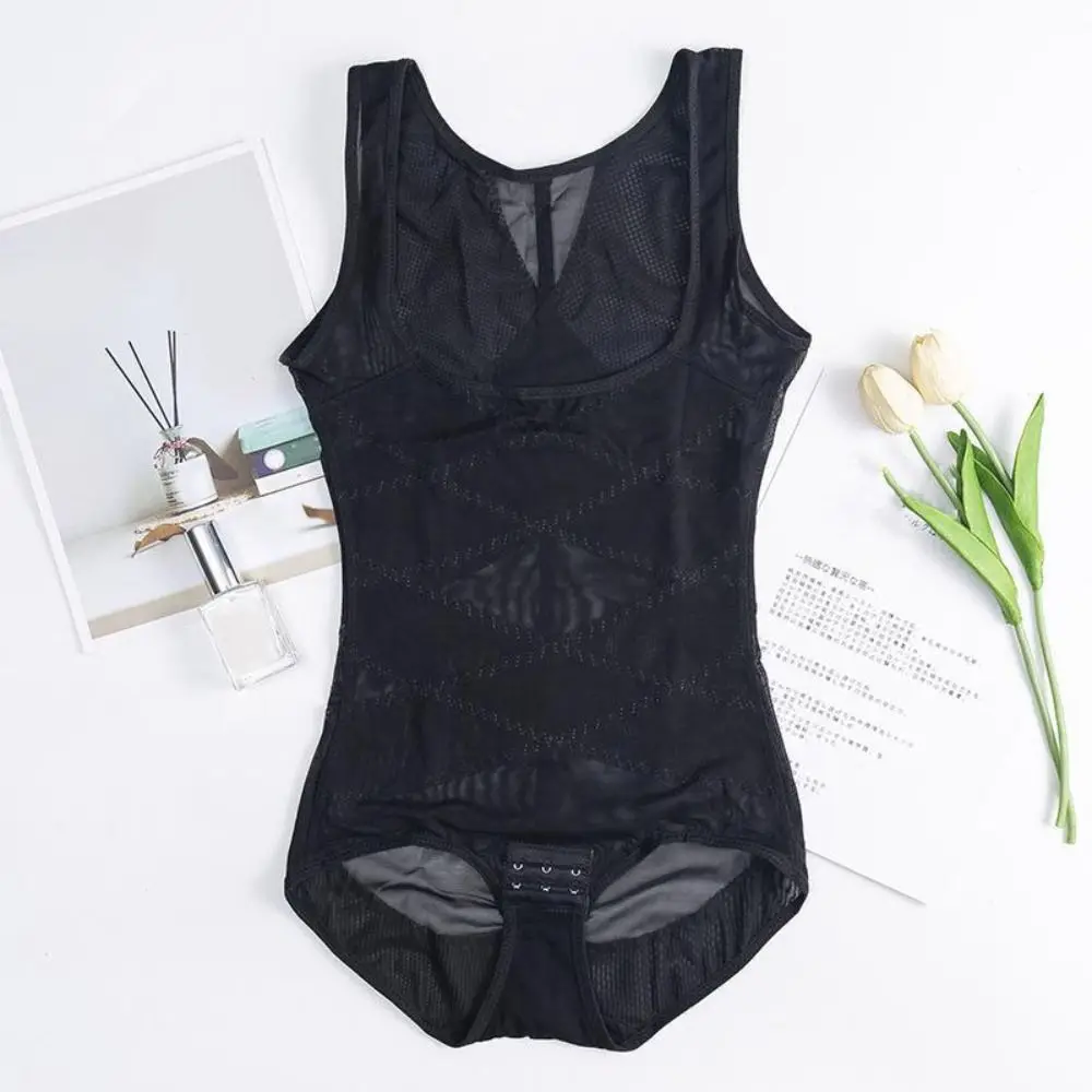 

Cross Fit Slimming Bodysuit Shaper Mesh Thin Tummy Control Postpartum Shapewear Transparent Seamless Body Shaping Jumpsuits Gym