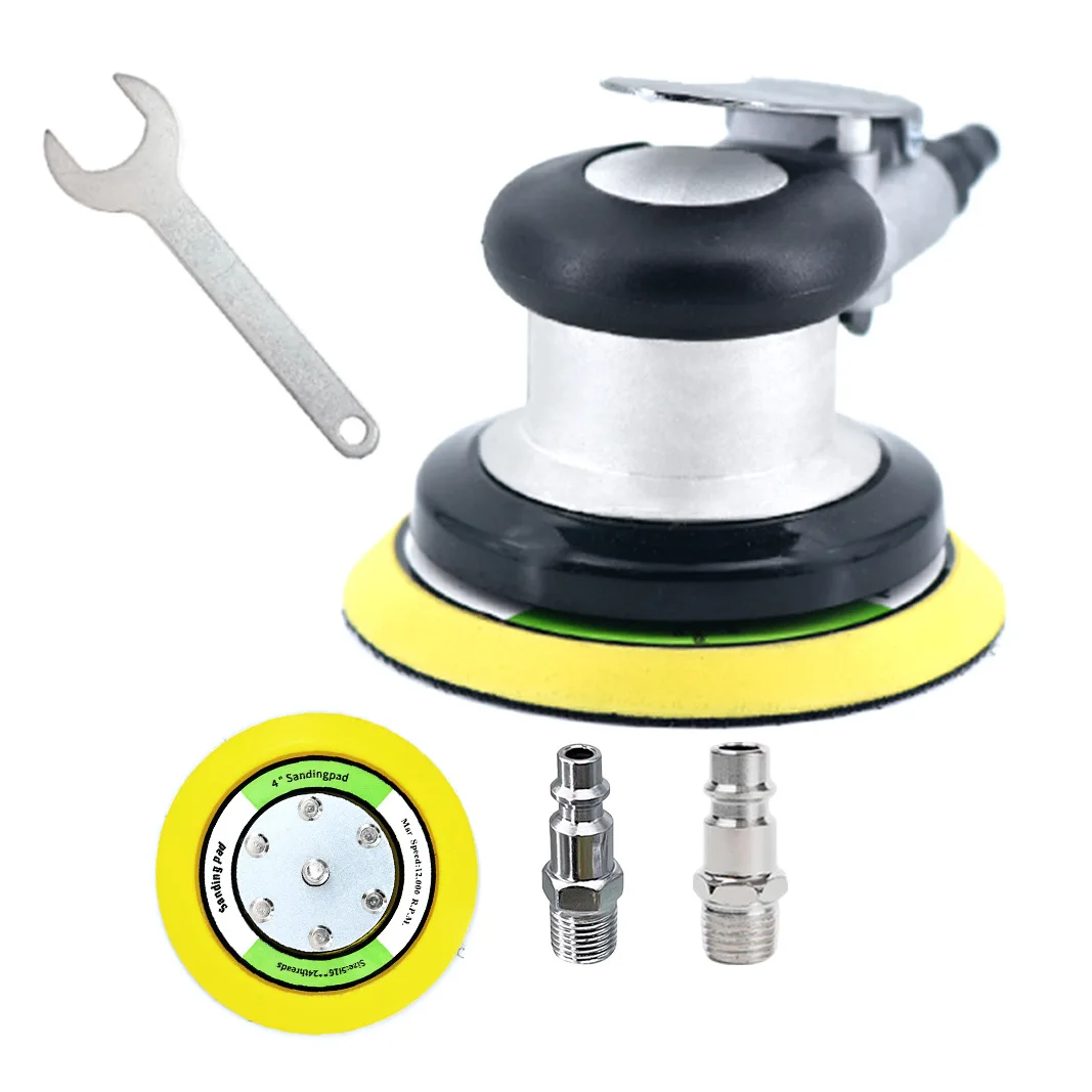5-inch-pneumatic-air-sander-polisher-multistage-sanding-pad-speed-regulation-12000-rpm-4-cfm-aluminum-body-for-car-waxing-metal