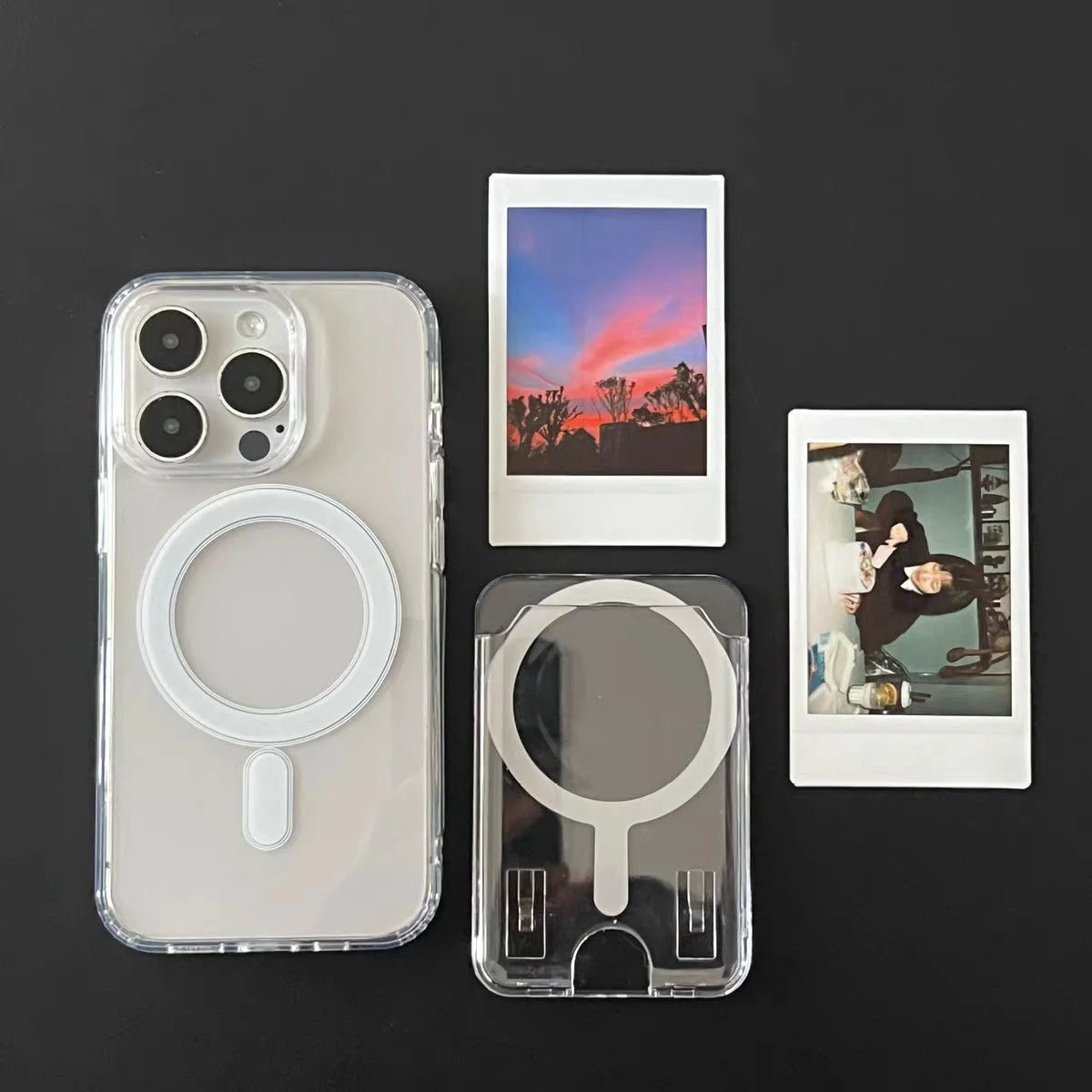 Transparent Acrylic Magnetic Wallet Card Holder with Photo Pocket Compatible with Magsafe, Suitable for iPhone 17 16 15 14 13 12 11 Pro Max Plus Air Phone Case Accessories image 4