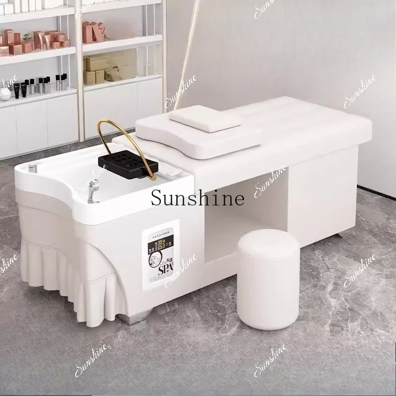 FTBarber shop special hair treatment shampoo bed water circulation fumigation water heater massage full bed