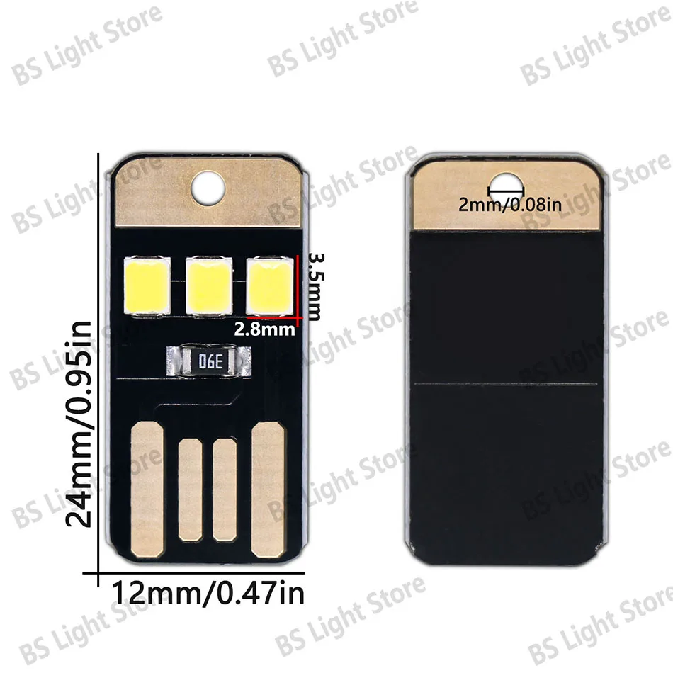 10 Stück USB-LED-Schlüsselanhänger-Chip, DC5V, starke Taschenlampe, Mini-Ultraflach-Camping-Nachtzeltlampe, tragbares Zubehör – Detail 1
