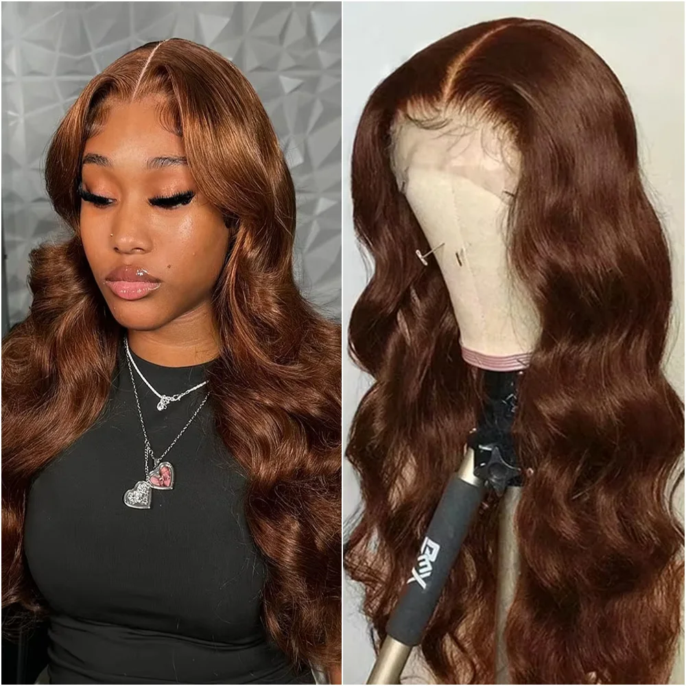 36 40 Inch #4 Colored 13x6 HD Lace Front Human Hair Wig Chocolate Brown Body Wave 13x4 Lace Frontal Wigs For Women Pre Plucked