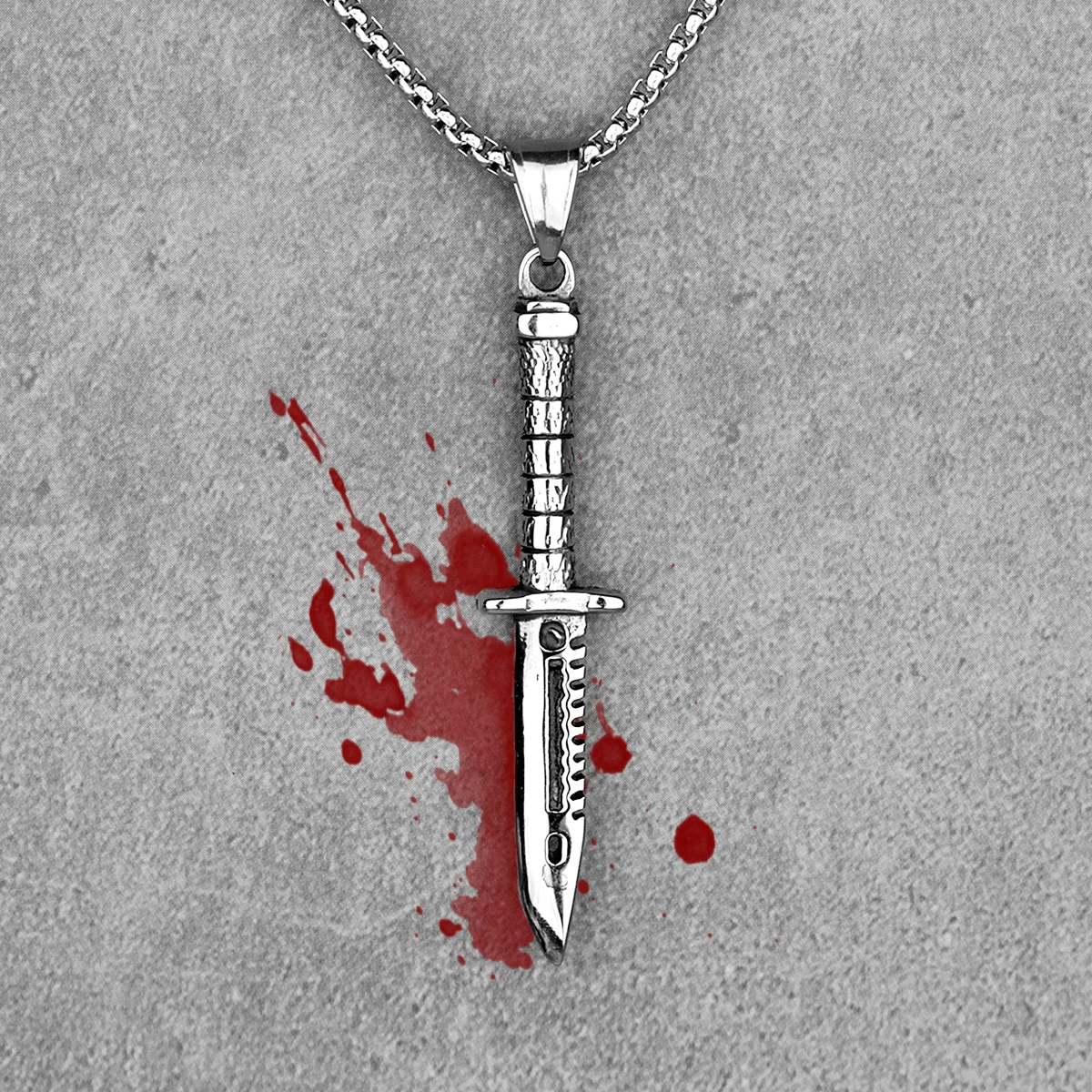 Dagger Knife Mens Long Necklaces Pendants Chain Punk Hip Hop Cool for Boy Male Stainless Steel Jewelry Creativity Gift Wholesale