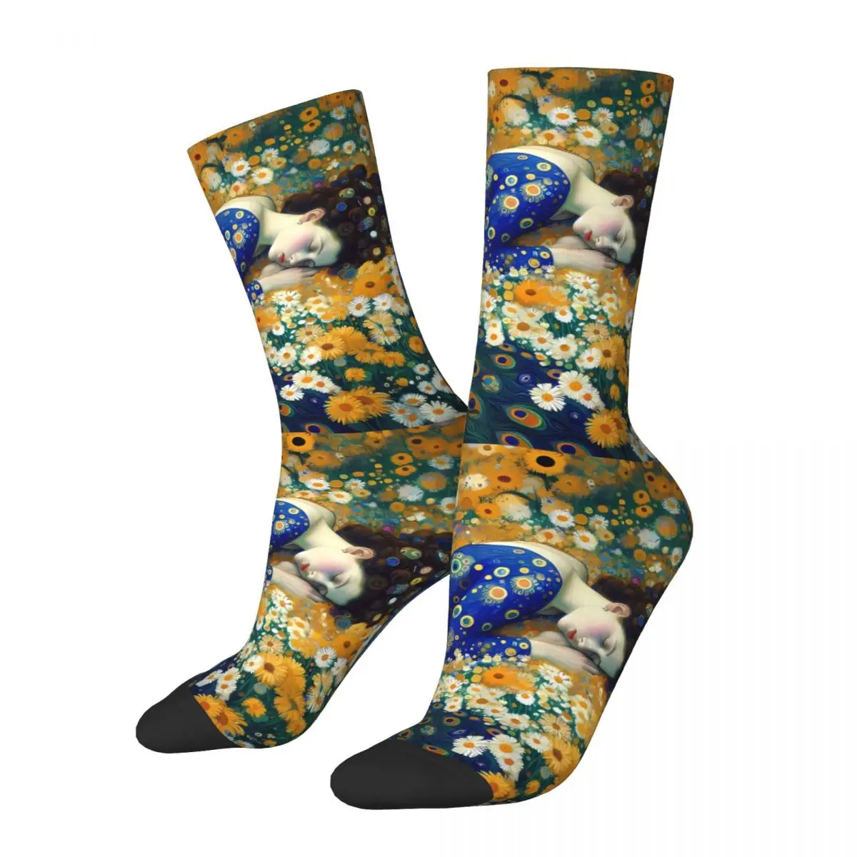 Gustav Klimt Painting Art Sock Printed Man Polyester