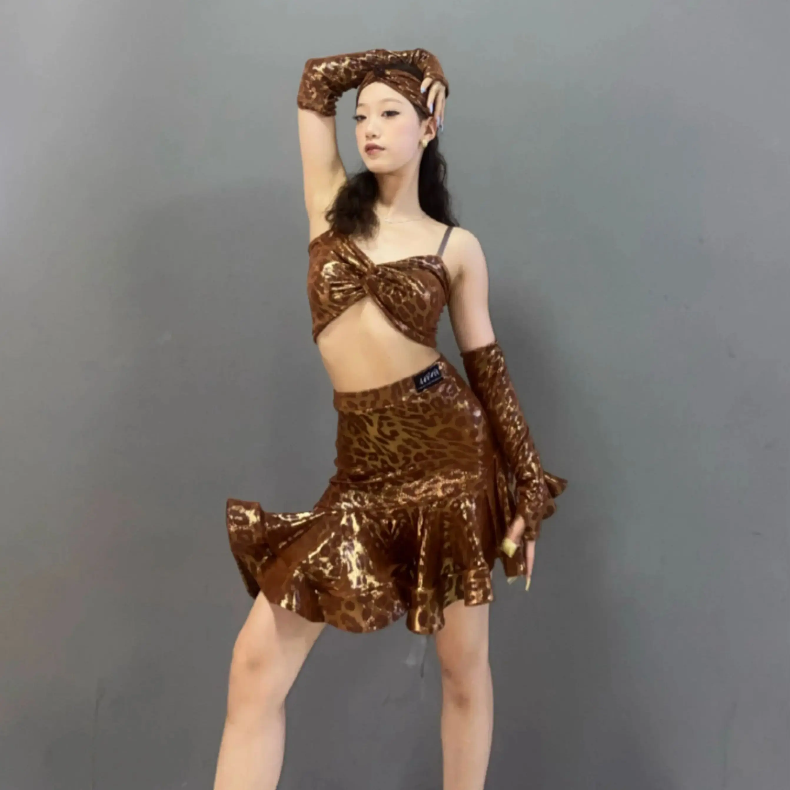 Latin Dance Kostüme Für Frauen Split Anzug Strap Weste Rock Praxis Kleidung Samba Chacha Latin Dance Performance Tragen DN21196