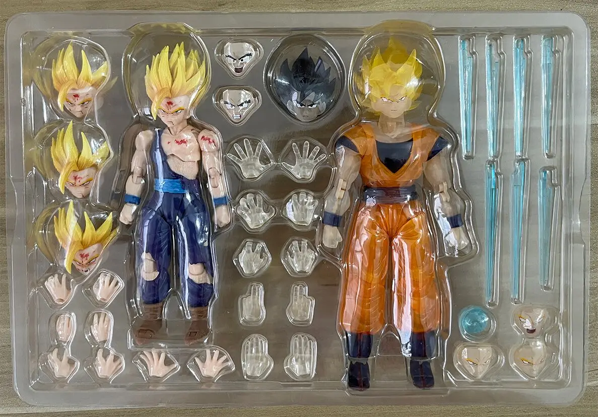 14.5Cm Demoniacal Fit Father and Son Dragon Ball Z Son Goku Son Gohan Action Figure Movable Joint Doll Model Garage Kit Toys