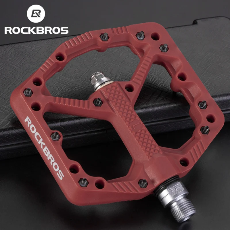 ROCKBROS Nylon Bicycle Pedal Ultralight Seal Bearings Bike Pedals BMX MTB Road Flat Platform Cycling Pedals Bicycle Parts