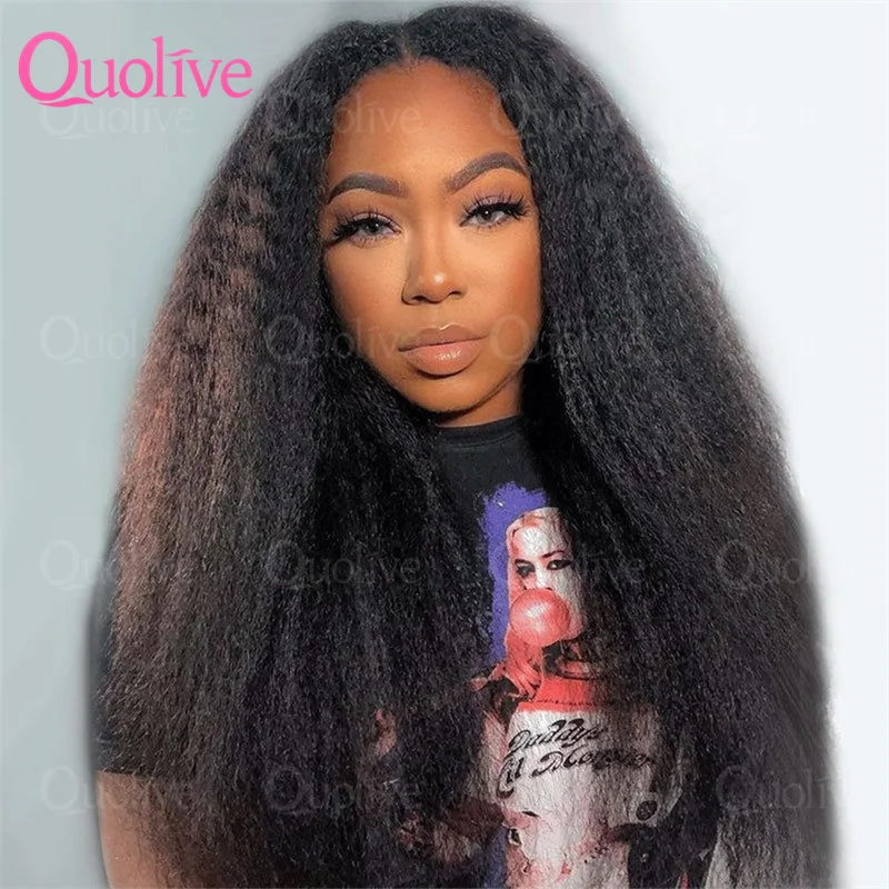 

Kinky Straight Half Wig Human Hair 30 Inch Glueless Wig Human Hair Ready To Wear 3 In 1 Half Wig Drawstring Yaki Glueless Wig
