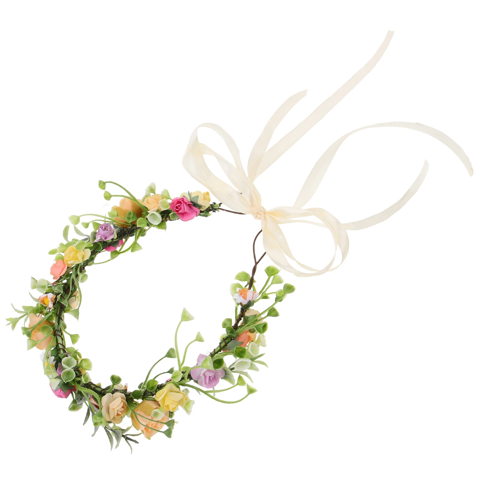 

Simulated Flower Headdress Wedding Children Headb Floral Bridal Headpiece Fairy Style Hair Accessories Adjustable