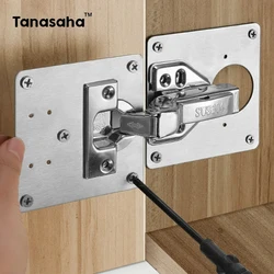 Stainless Steel Hinge Repair Plate Cabinet Door Hinge Repair Kit Repair Side Panels Door Panel Hinge Fixing Connection Brackets