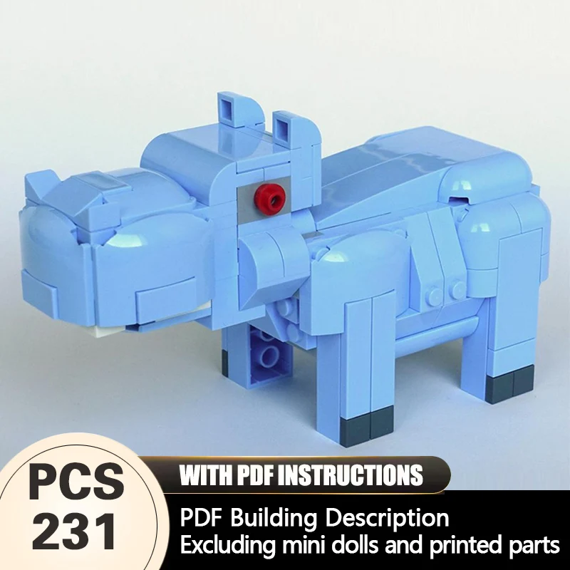 

Creators Animal Series Model MOC Building Bricks Hippopotamu Modular Technology Gifts Holiday Assemble Children Toys Suit