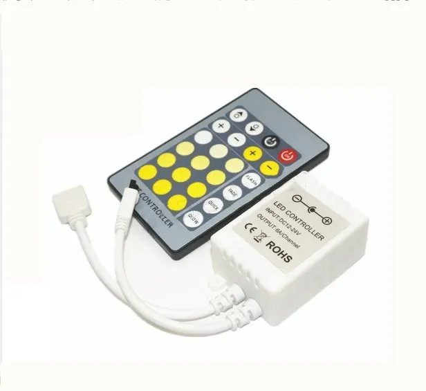 

50PCS 24Key IR Led Color Temperature Controller DC12-24V 3A*2CH 2 Roads Input for 3528 5050 5730 5630 Led Strip CT controller