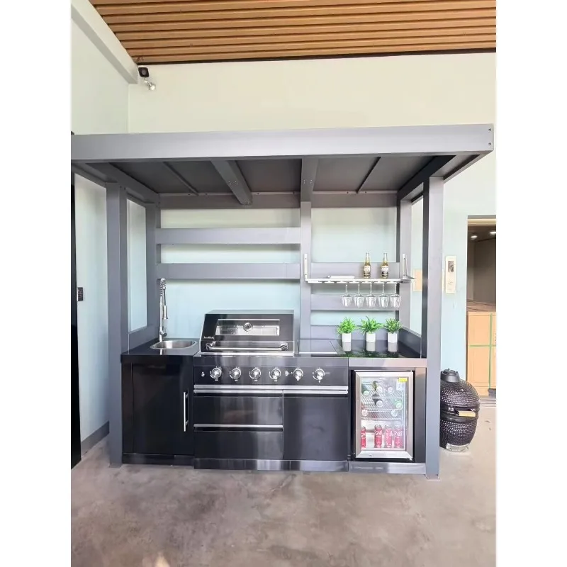 Supplier Manufacturer Complete Cabinet Custom Design Bulk Order Stainless Steel Outdoor Kitchen Cabinet for Villa