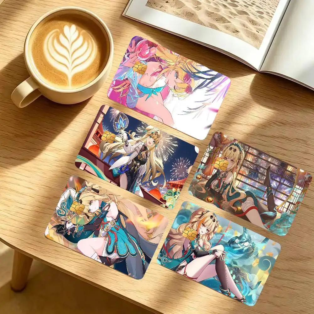 Songque Anime Game Honkai Impact 3rd Card Sticker 4Pcs Credit Card Skin Anti Scratch Bank Debit Card Decal