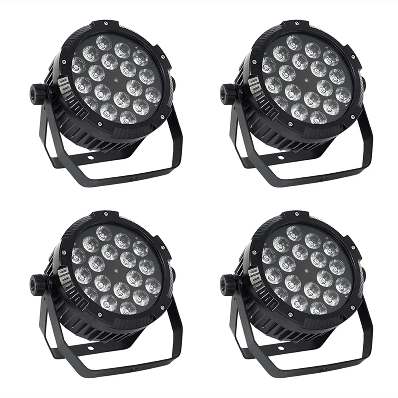 

4 шт. светодиодный прожектор 18x18 Вт RGBWA + UV 6IN1 светодиодный светильник Par Disco DJ Party Club Bar Wedding Concert DMX512 Stage Light Event Show
