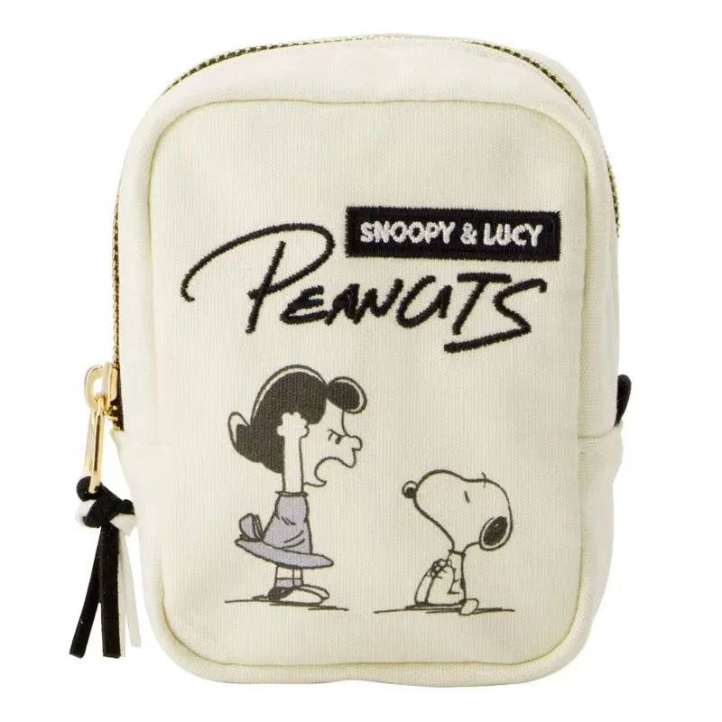 Snoopy Cosmetic Bag Coin Purse Cartoon Embroidery Portable Lipstick Makeup Storage Pouch Women Canvas Travel Bags Zip Clutch Bag