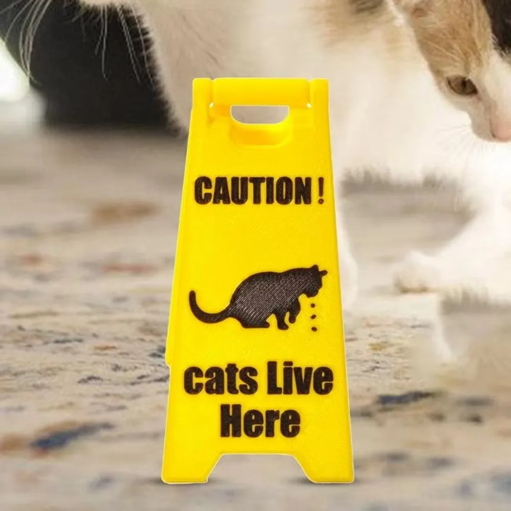 Funny 3D Printing Cat Vomit Sign Plastics Funny Gag Gifts Warning Sign Durable Dog Vomit Sign For Cat Lovers and Cat Decorations