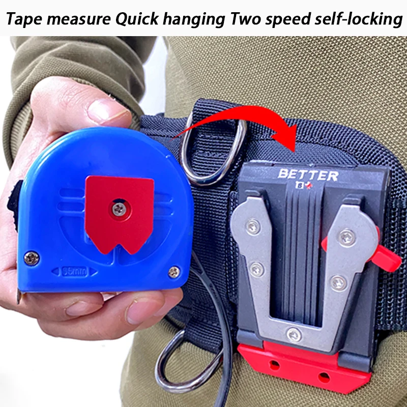 Stainless Steel Waist Quick Hanging Hooks Tape Measure Electrician Hanging Hooks Manual Tools Storage Portable Accessories