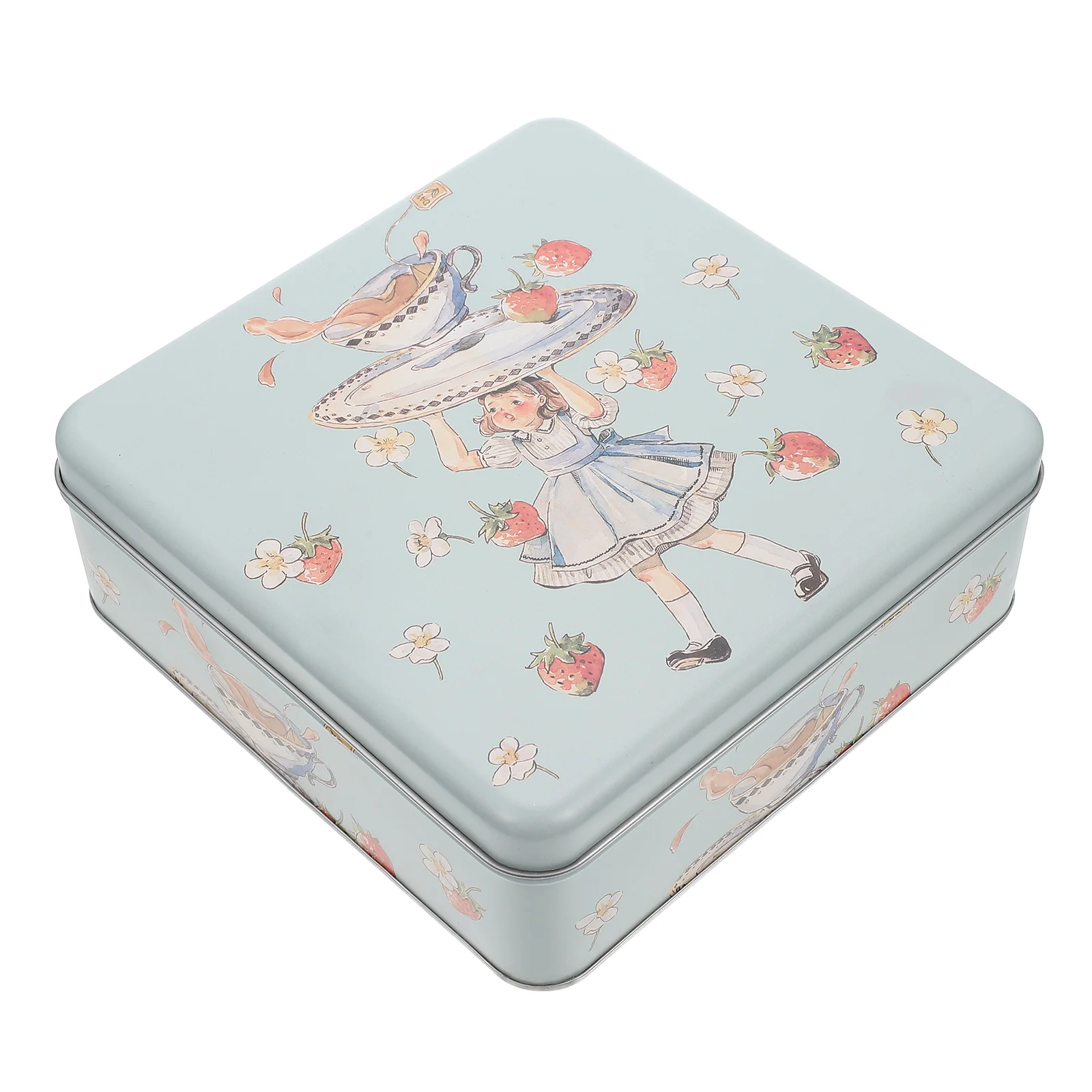 Box Cookie Tins Tin Storage Candy Metal Square Lids Case Boxes Containers Decorative Container Tinplate Gift Biscuit Tea Empty