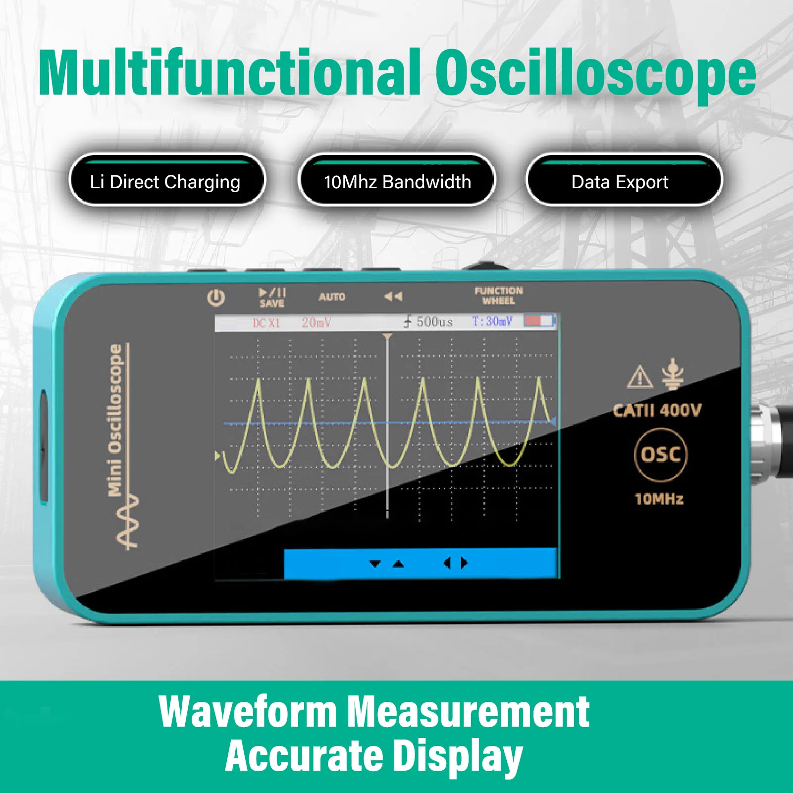 

Handheld Oscilloscope 3.2 inch Color Screen Digital Oscilloscope Seamless Data Export Accurate Measurement for Signal Analysis