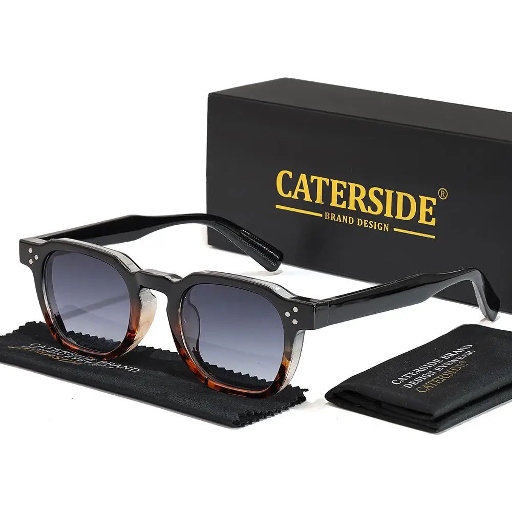 CATERSIDE Modische Herren-Sonnenbrille Markendesign Quadratische Punk-Sonnenbrille Damen Outdoor Reise Party Dekoration Geschenk Brille UV400 – Detail 23