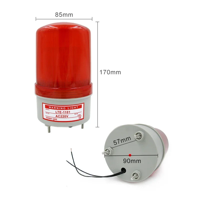 New LED strobe Alarm Lamp light siren 12V, 220V rotating warning light, strong magnetic base installation alarm 1101